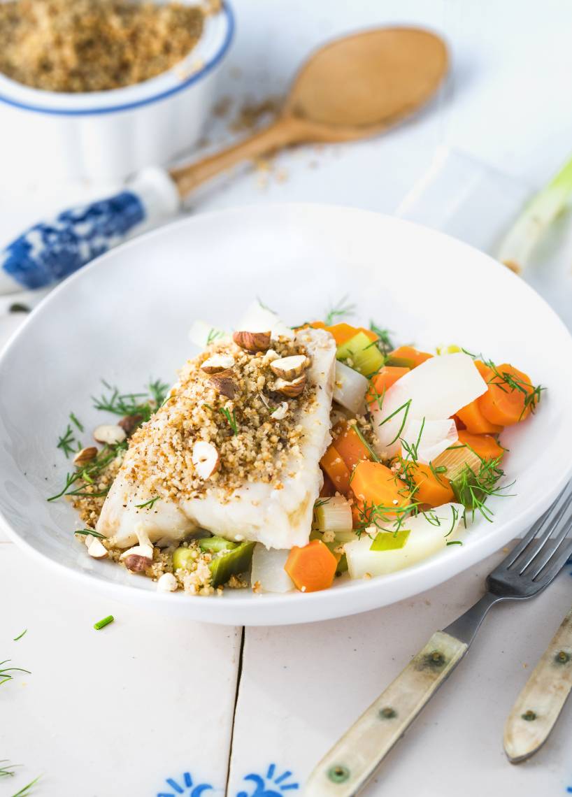 Kabeljau mit Frühlingsgemüse