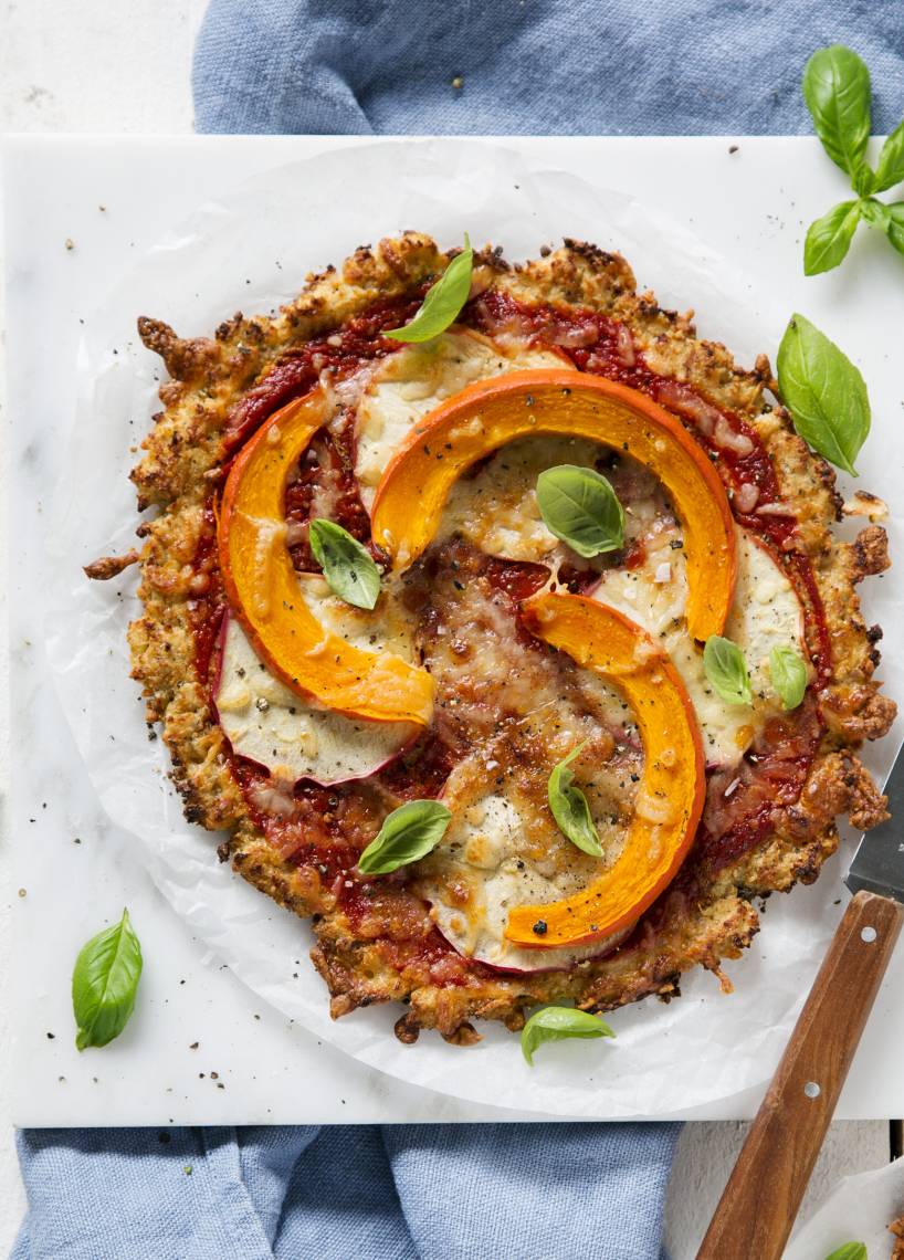 Low-Carb-Pizza mit Kürbis