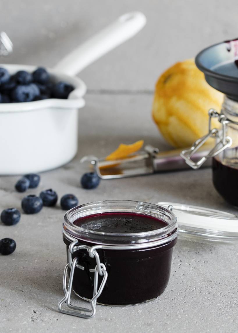 Orangen-Blaubeergelee mit Ingwer