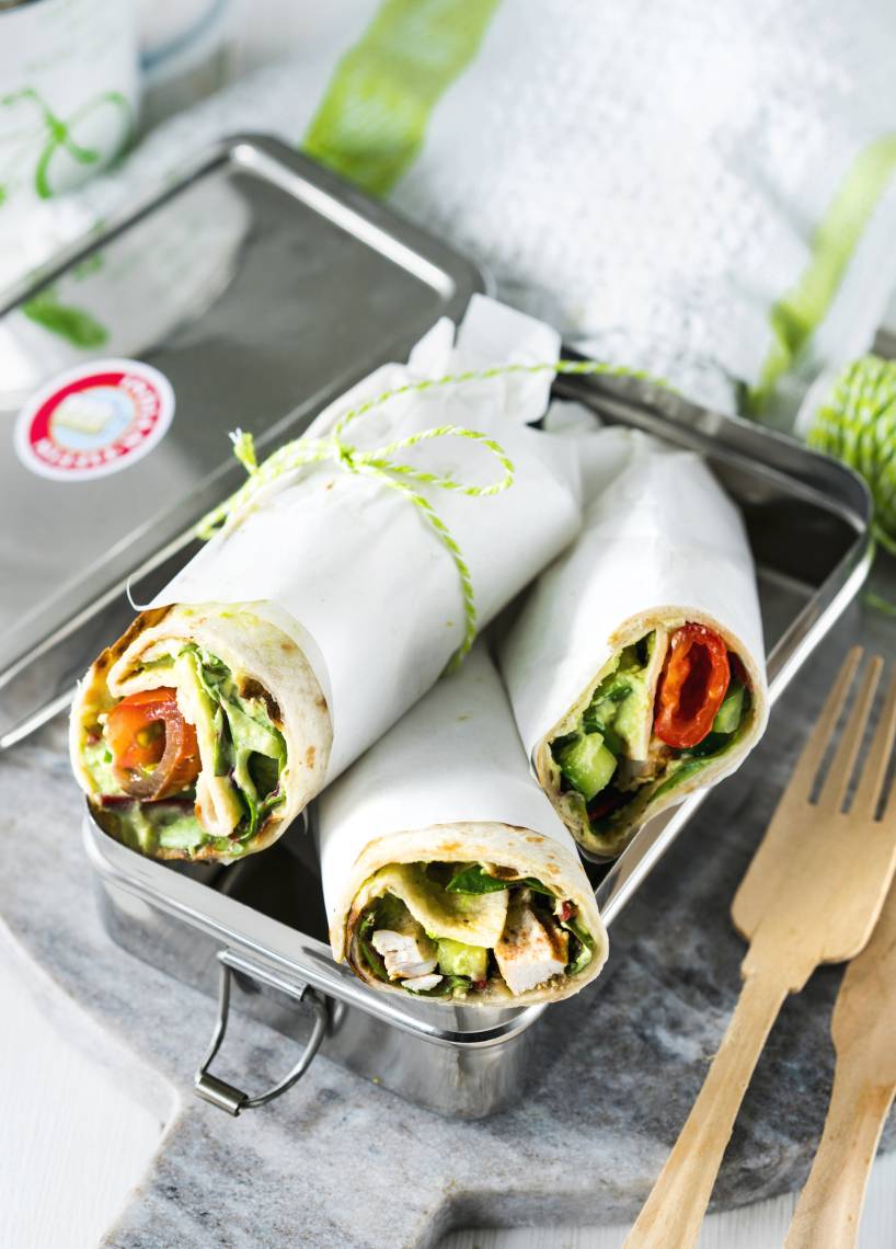 Wraps mit Hähnchenbrust und Avocado