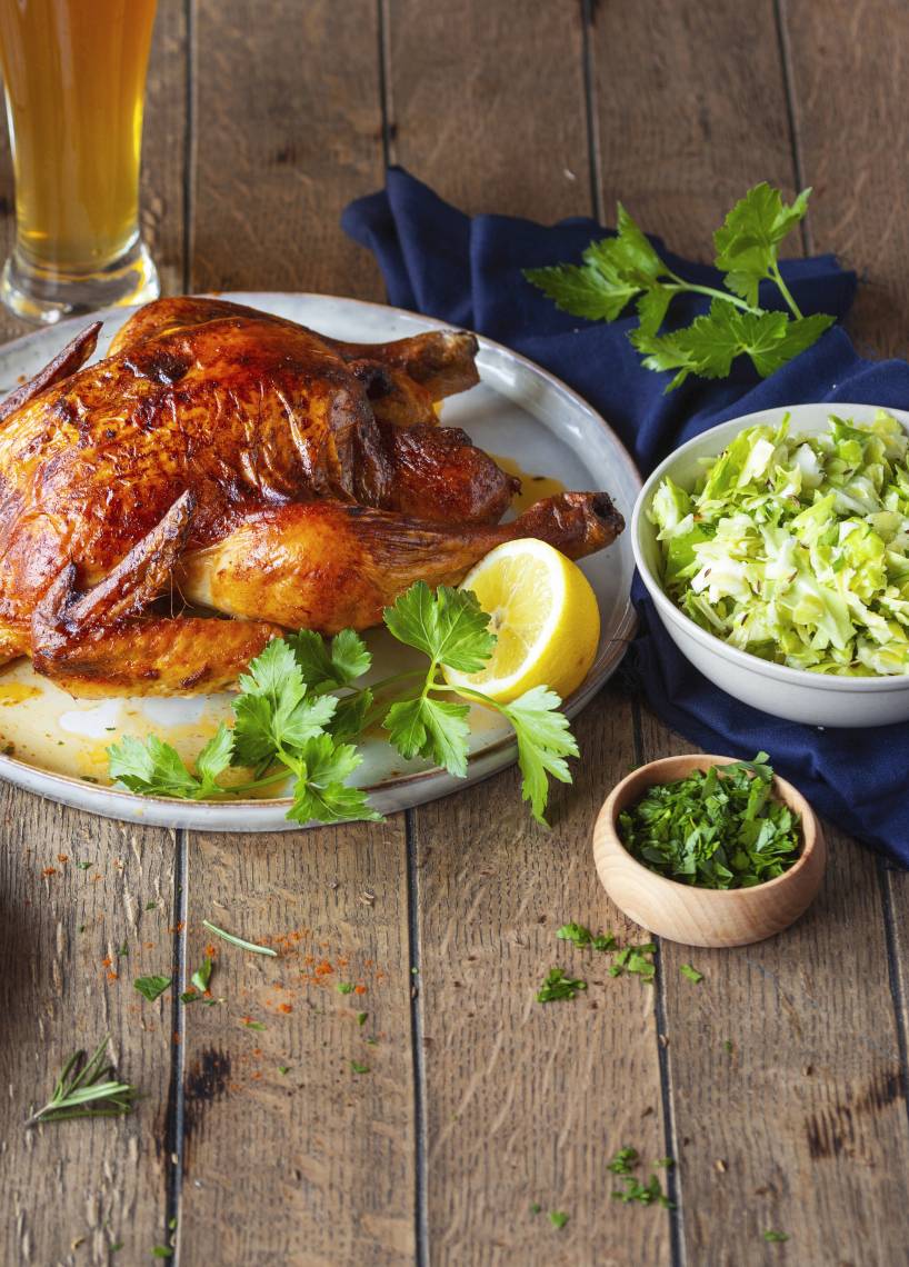 Bier-Hendl mit Krautsalat