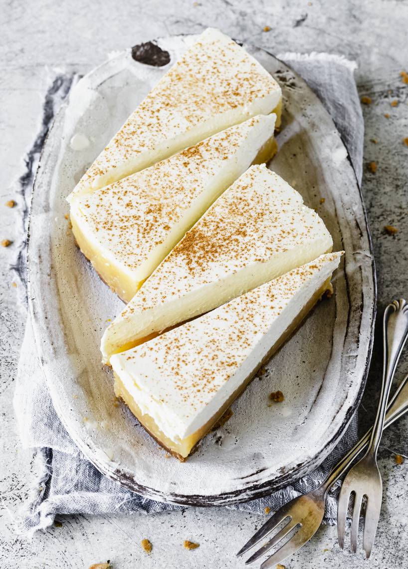 Cremiger Apfelmuskuchen ohne Backen