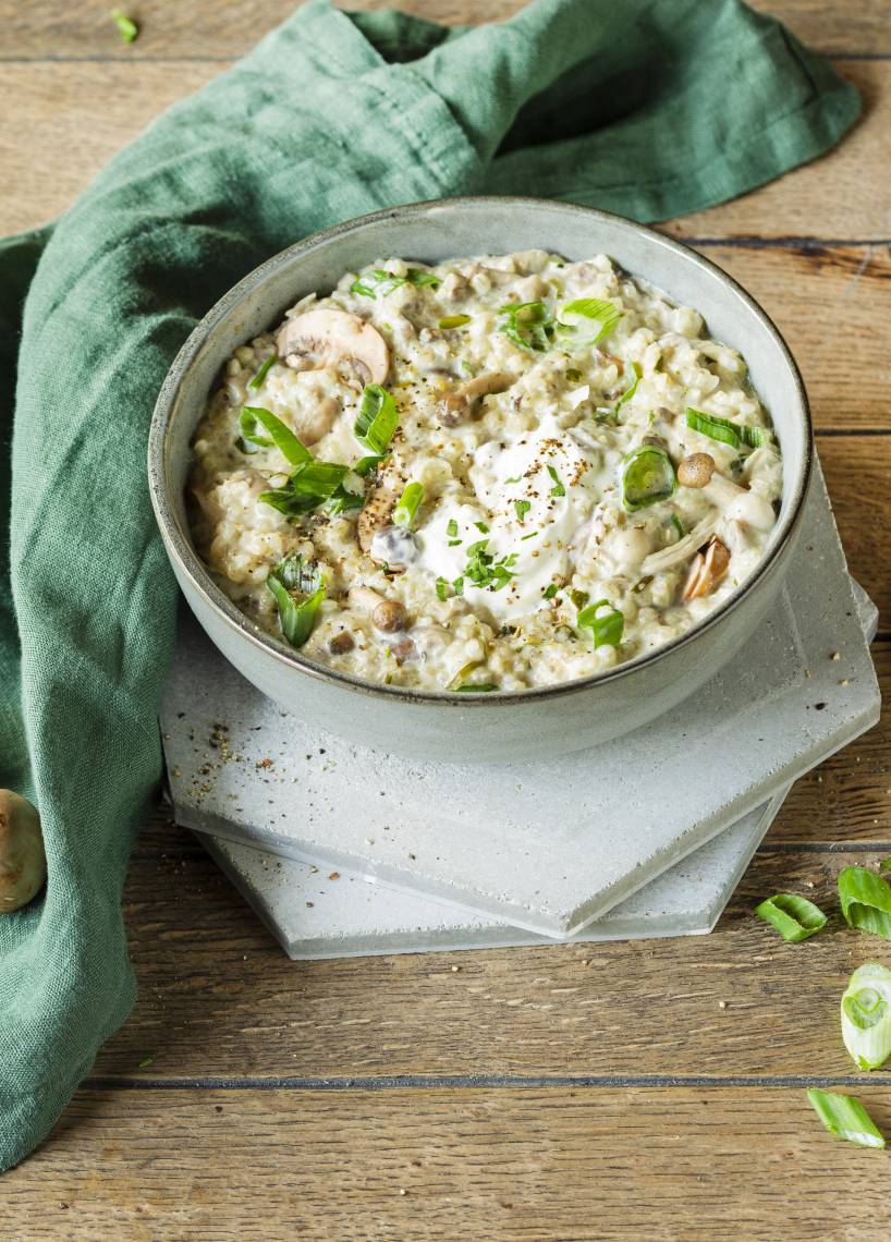 Graupentopf mit Pilzen