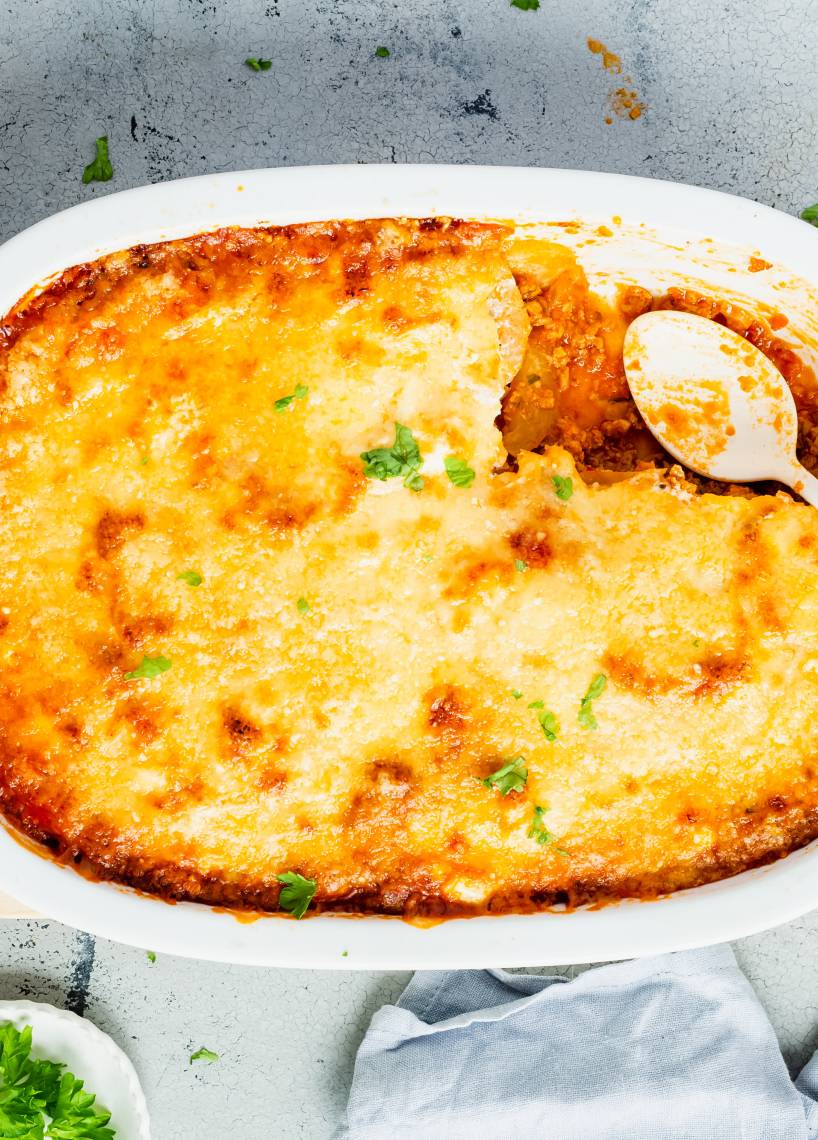 Kohlrabilasagne mit Veggie-Hack