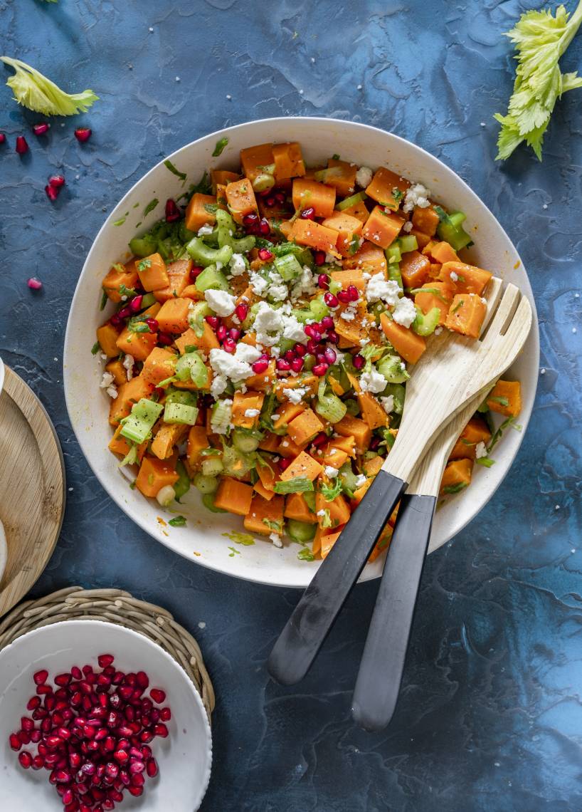 Lauwarmer Süßkartoffelsalat