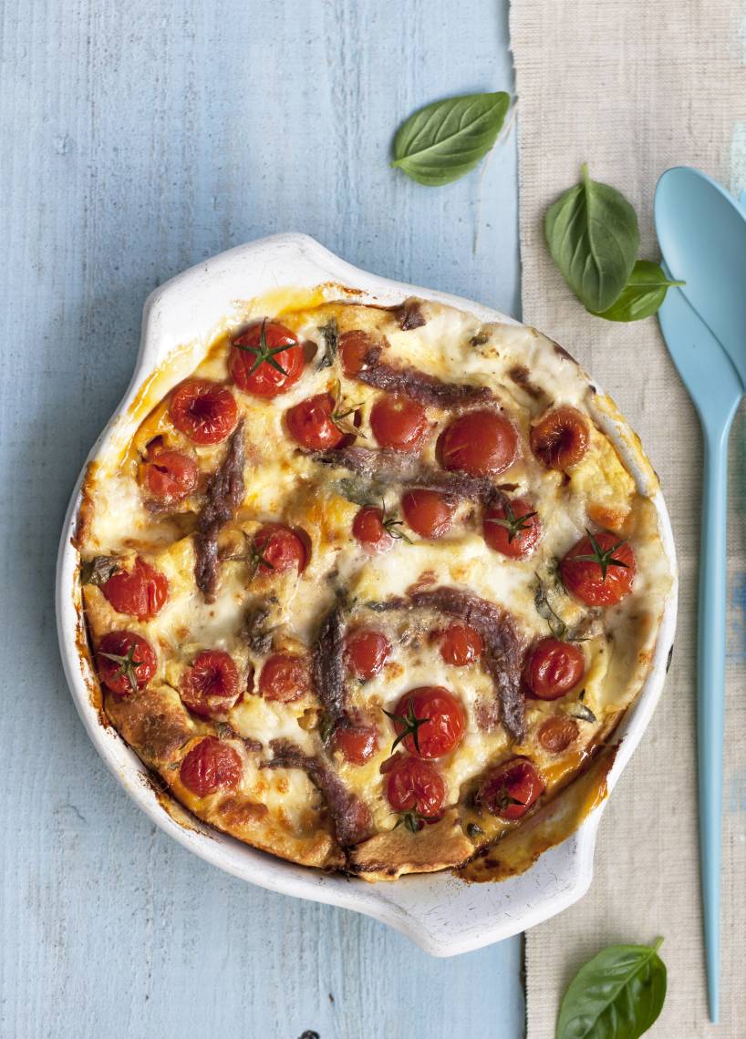 Ofenpfannkuchen mit Tomate Mozzarella