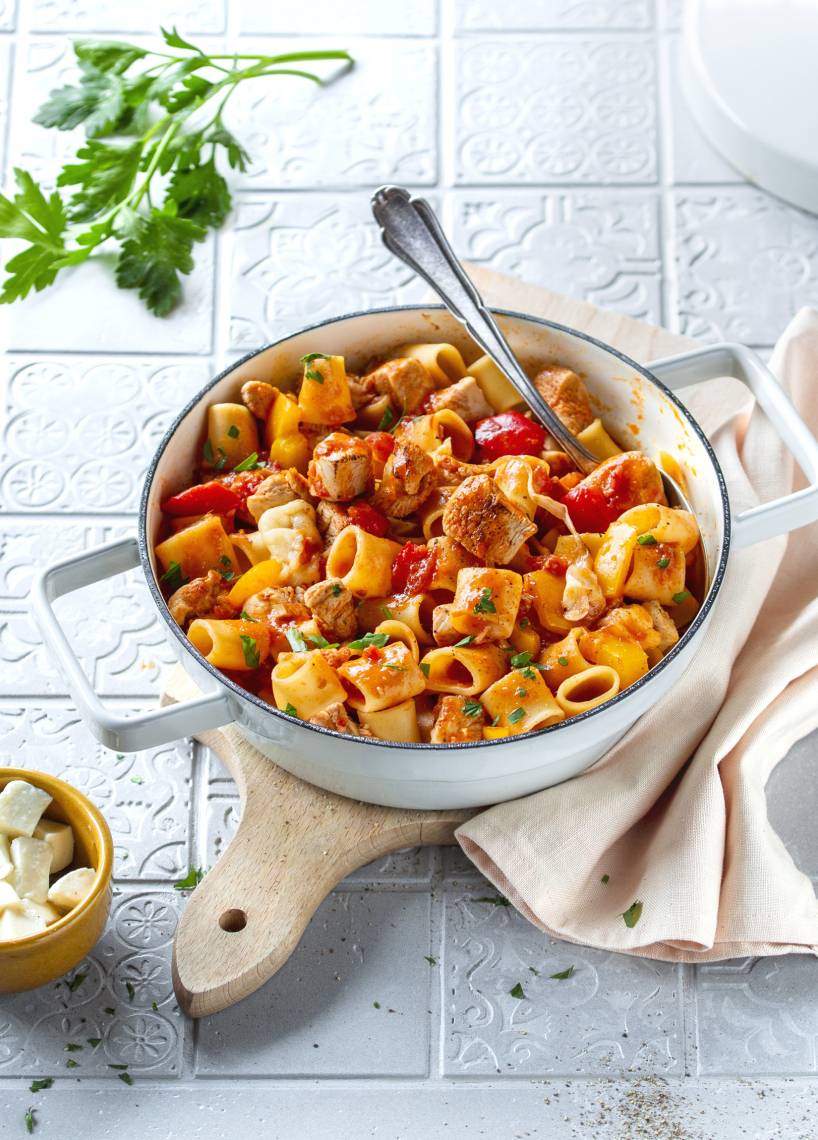 One-Pot-Millerighe mit Paprika und Hähnchen