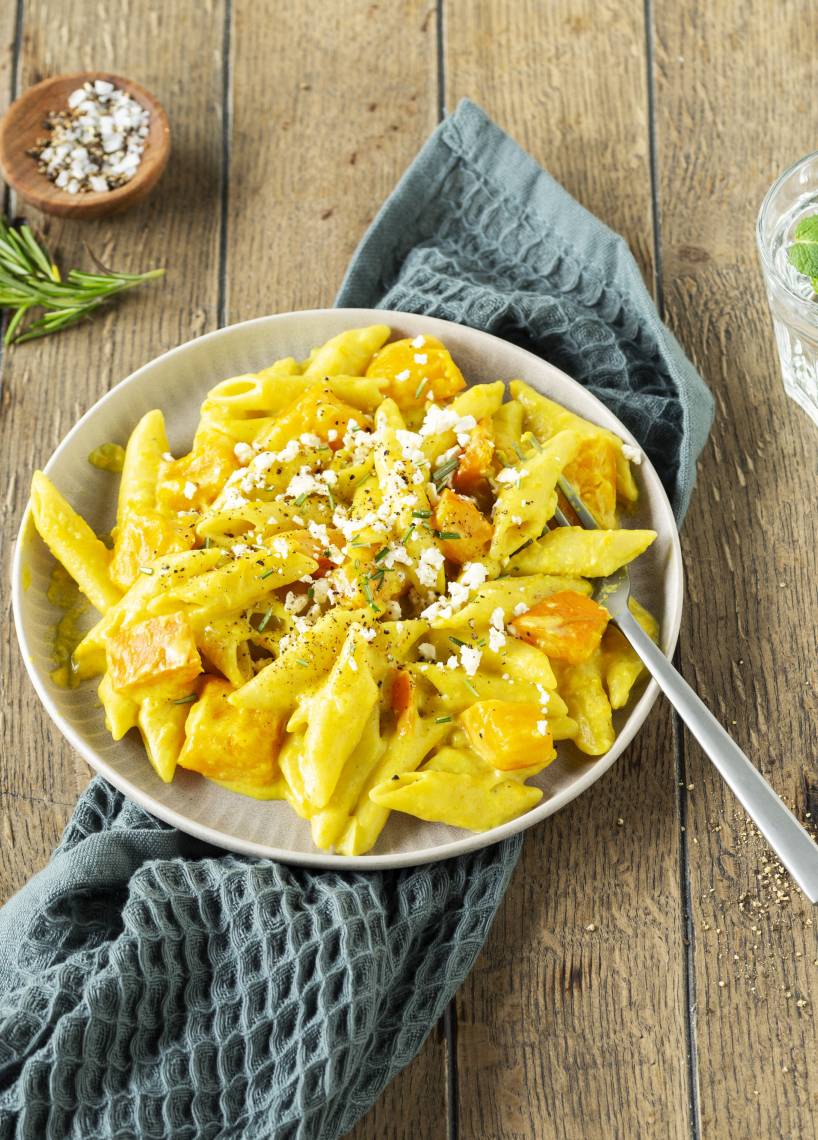 One-Pot-Pasta mit Kürbis