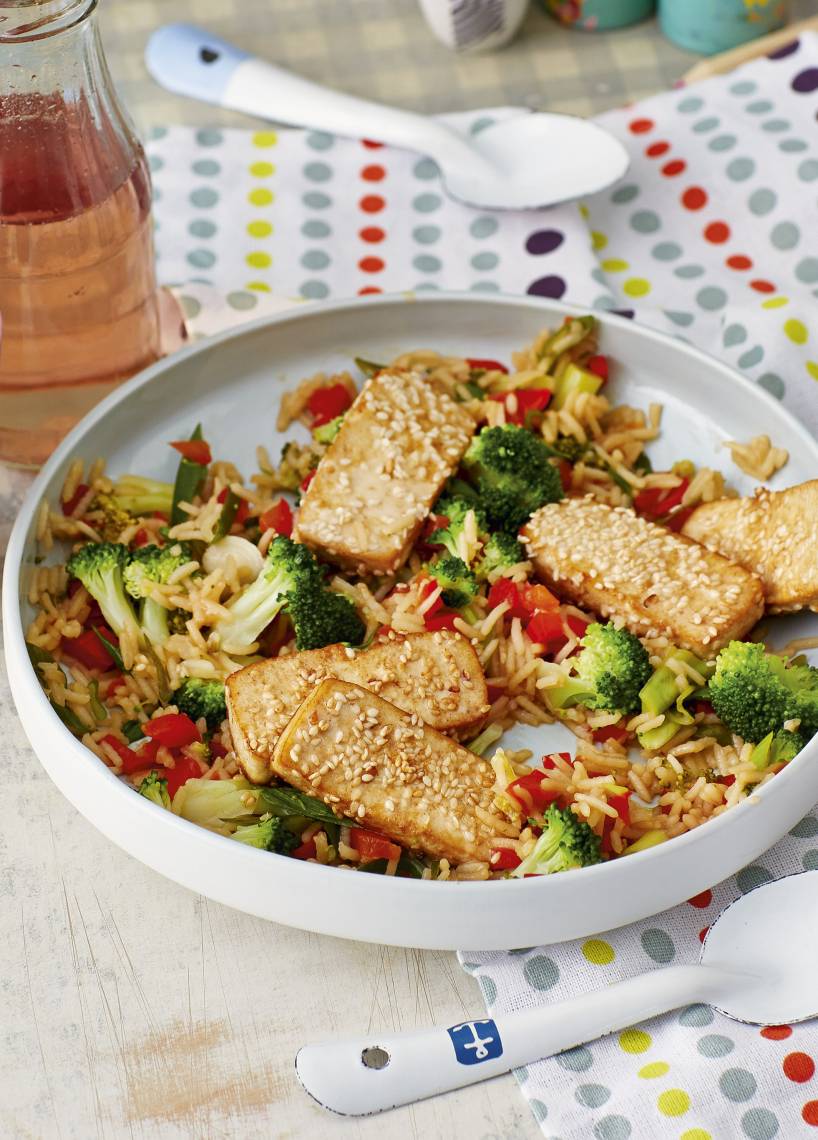 One-Pot-Reis mit Sesamtofu