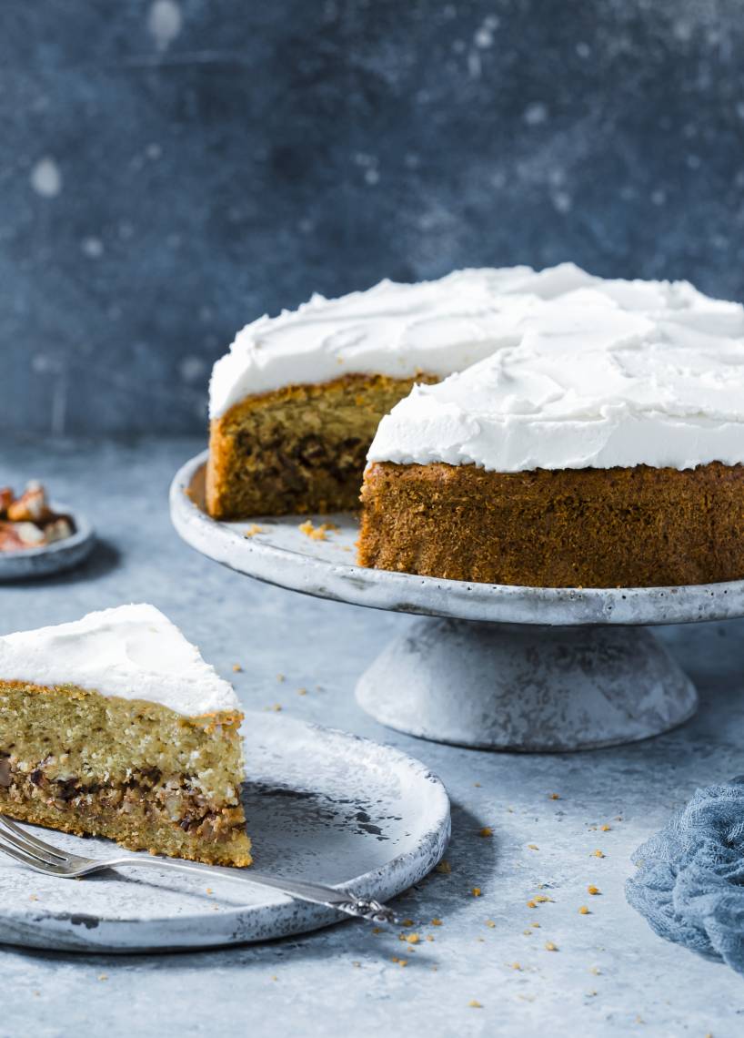 Pekanusskuchen mit White-Chocolate-Frosting