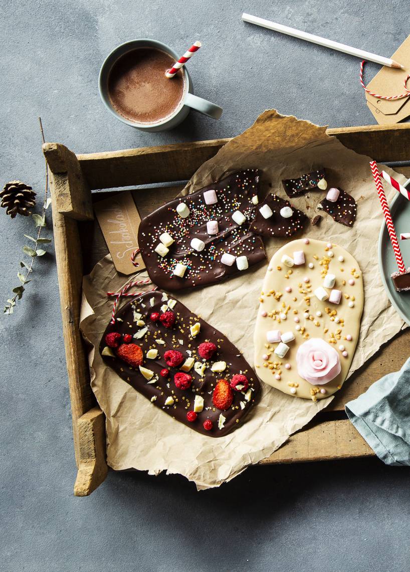 Schokolade mit bunten Toppings