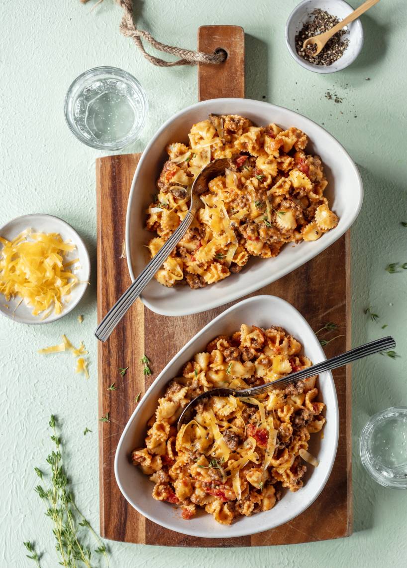 Muschelnudeln mit Hackfleischsoße