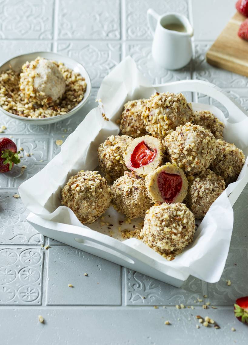 Quarkknödel mit Erdbeeren