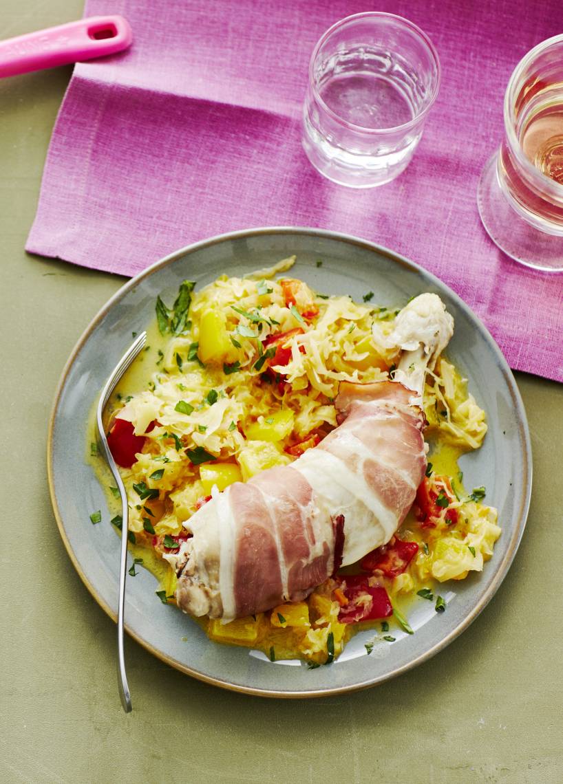 Speck-Keulen mit Rahmsauerkraut