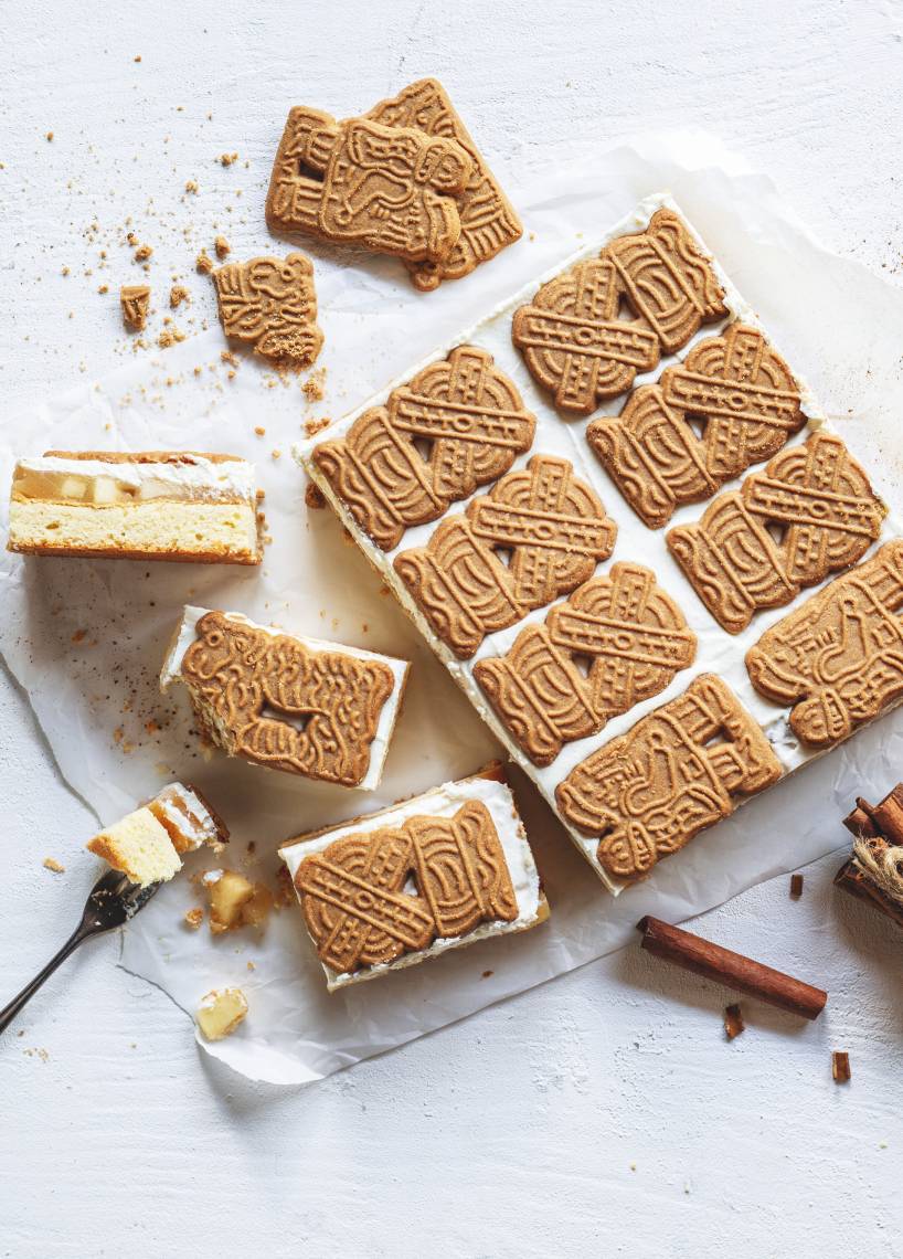 Cremiger Apfelkuchen mit Spekulatius