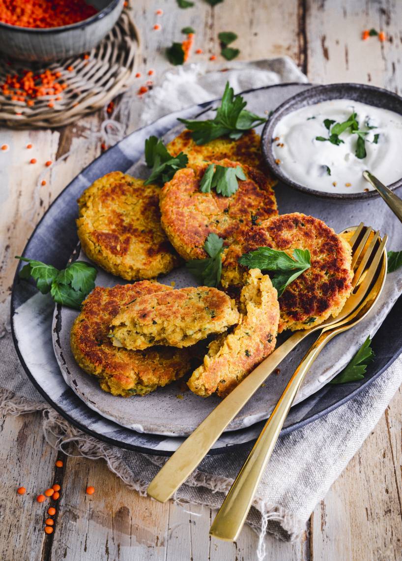 Rote-Linsen-Bratlinge