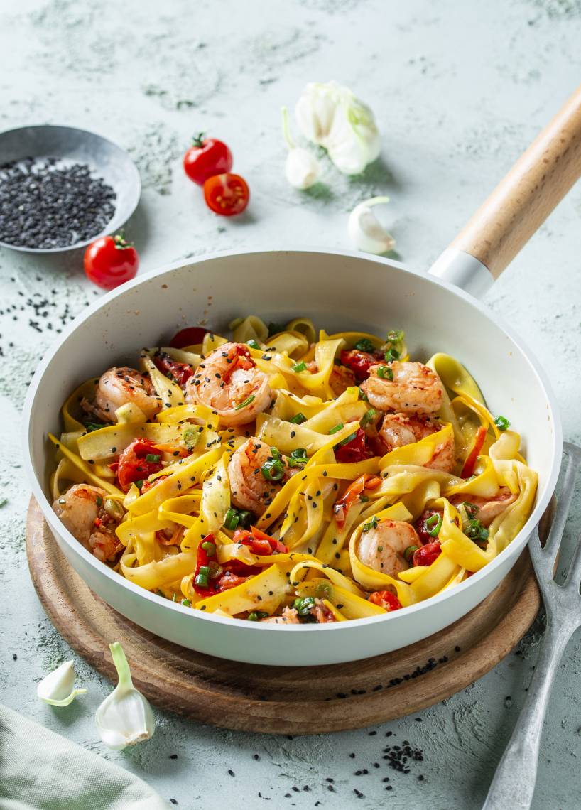 Zoodles mit Garnelen