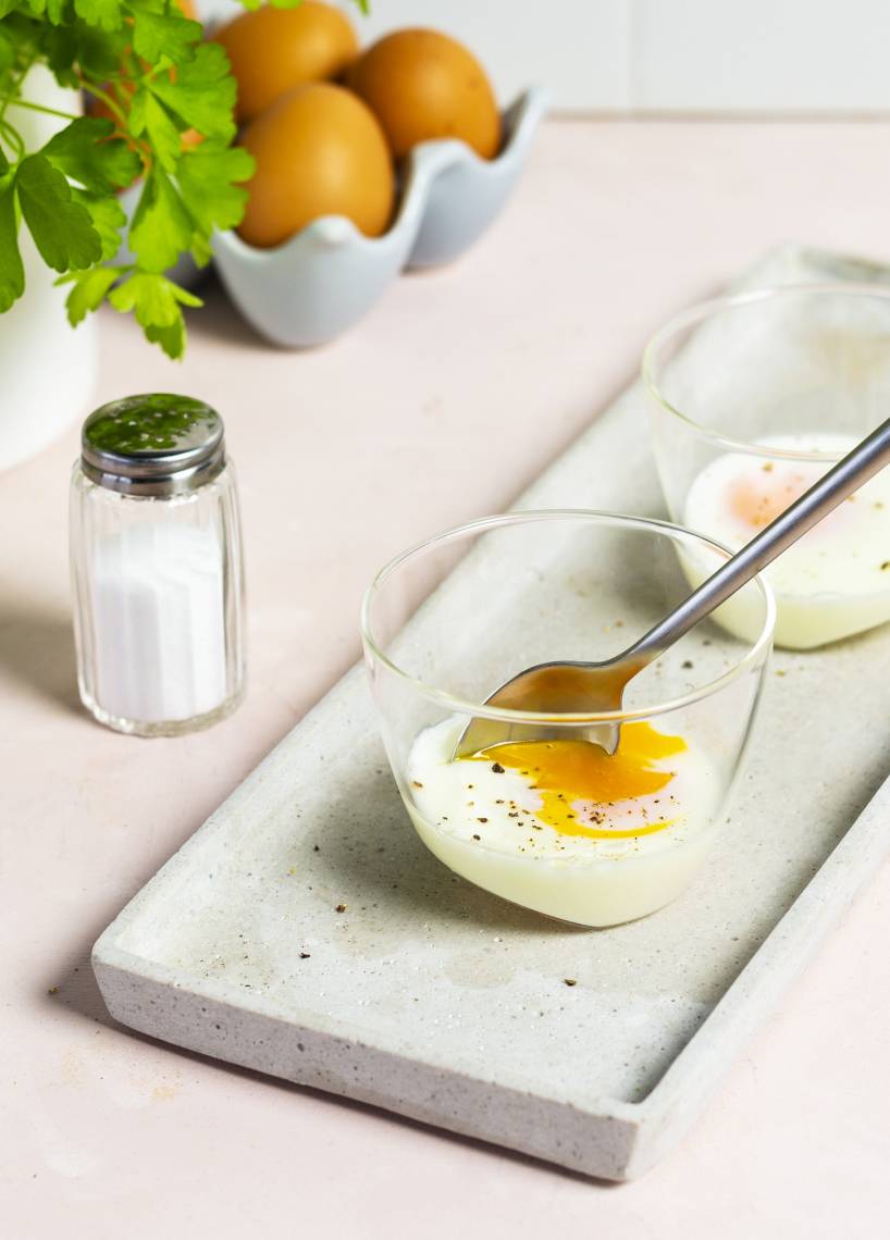 Gedämpftes Ei im Glas