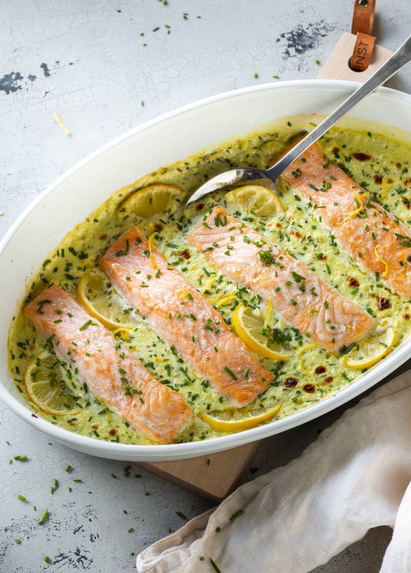 Lachs in Senf-Zitronen-Soße