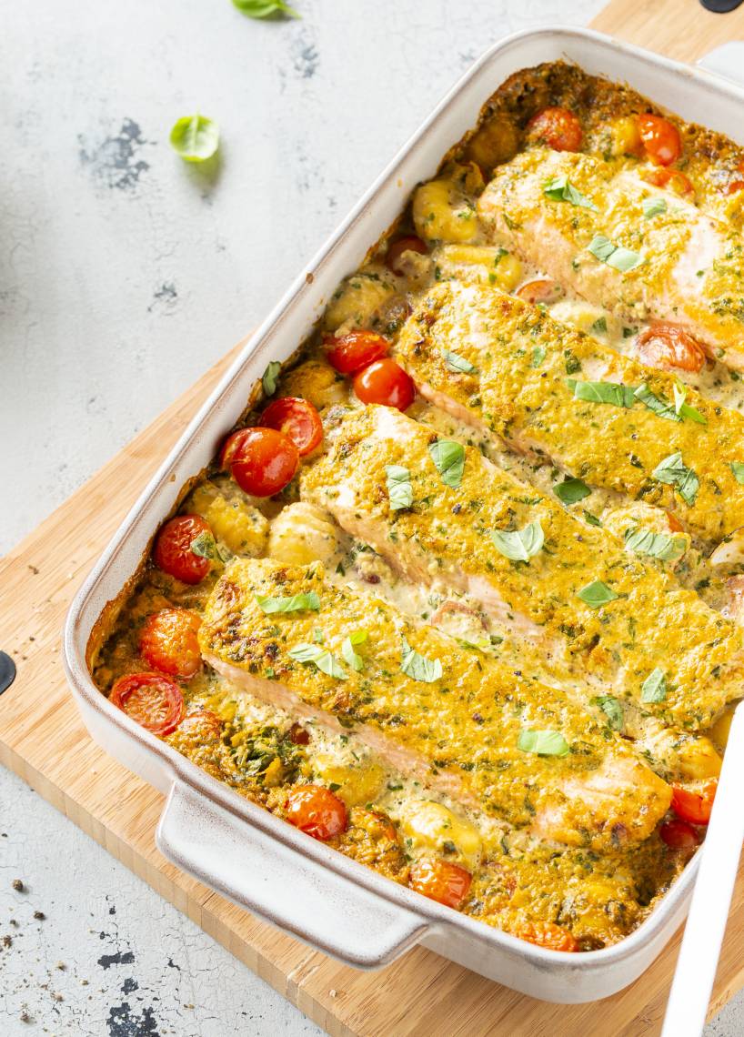 Ofenlachs „Toskana“ mit Gnocchi