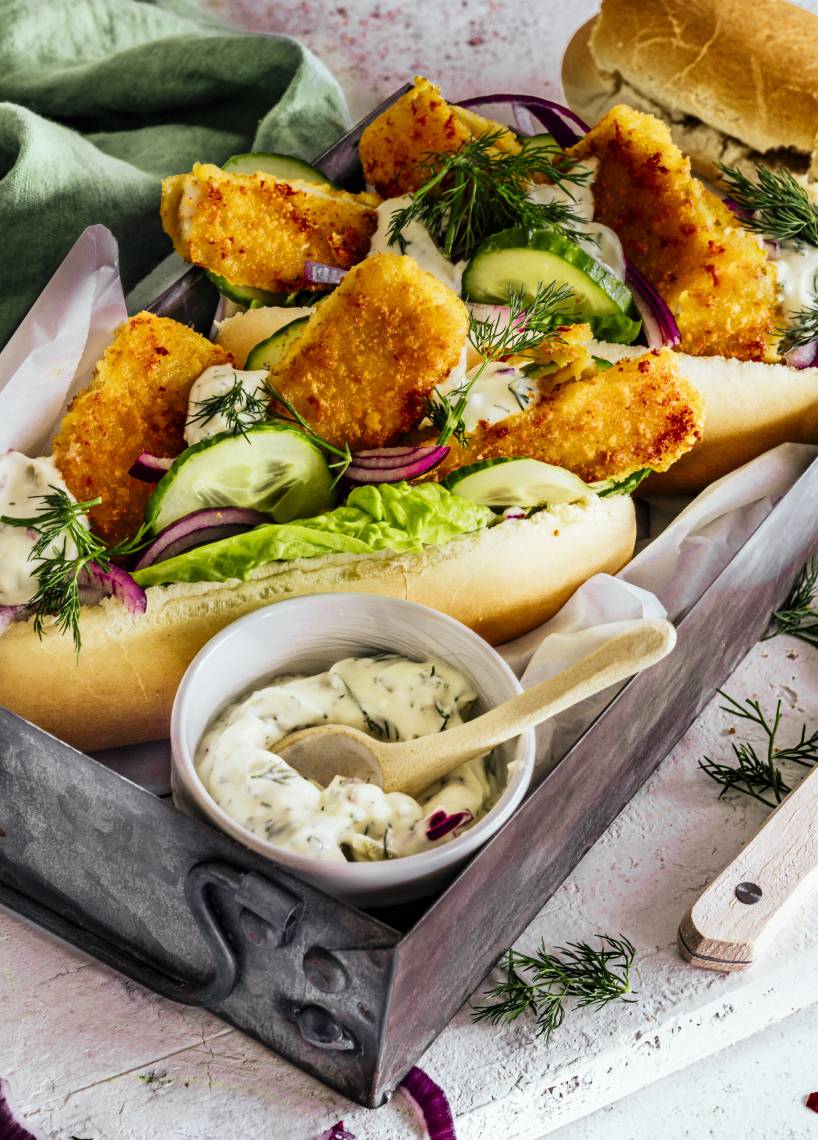 Fischstäbchen Hot Dog