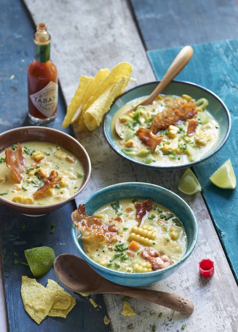Maiscremesuppe mit Bacon