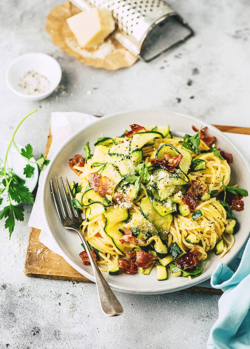 Spaghetti mit Zucchini-Carbonara