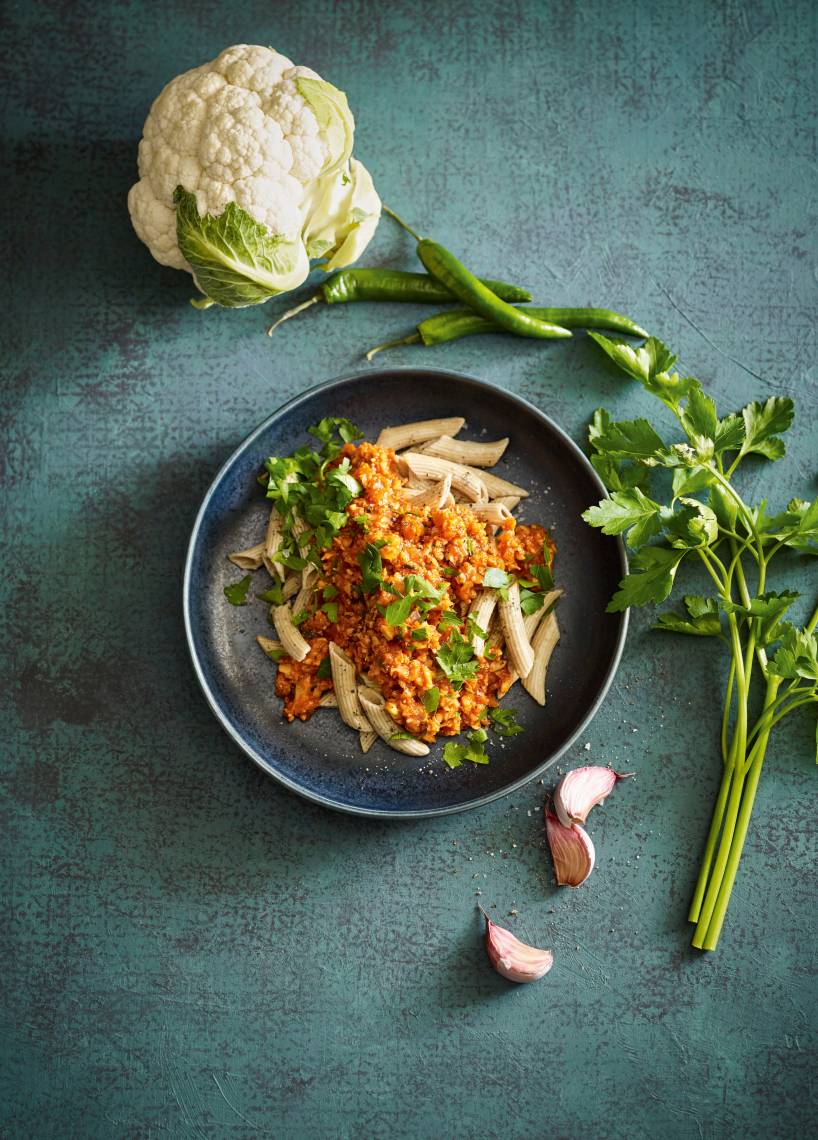 Blumenkohl-Bolo mit Pasta