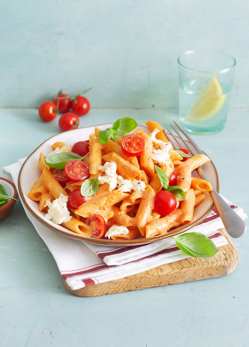 One-Pot-Penne Tomate-Mozzarella