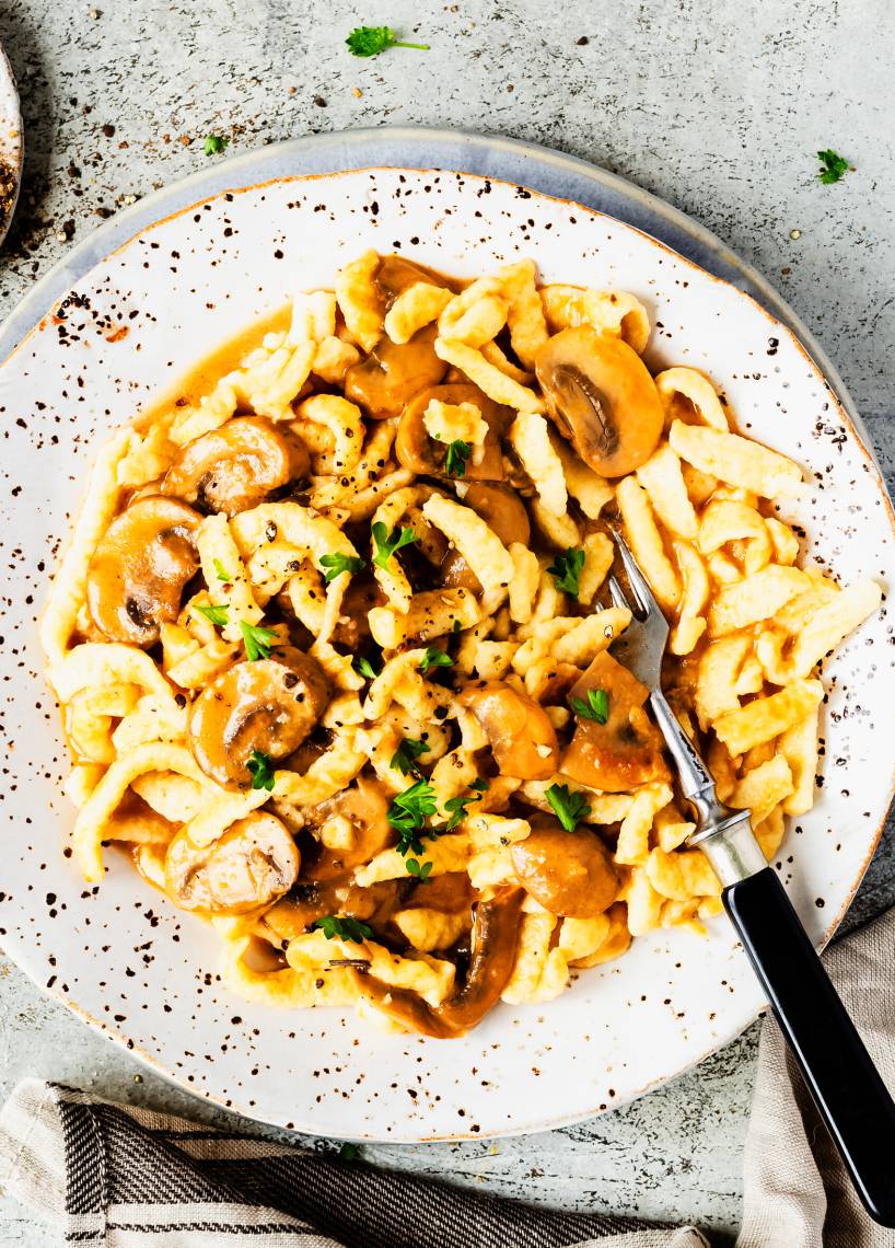 Spätzle mit Jägersoße